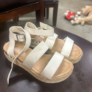 Soda White Tan Espadrilles with Platform Comfort
